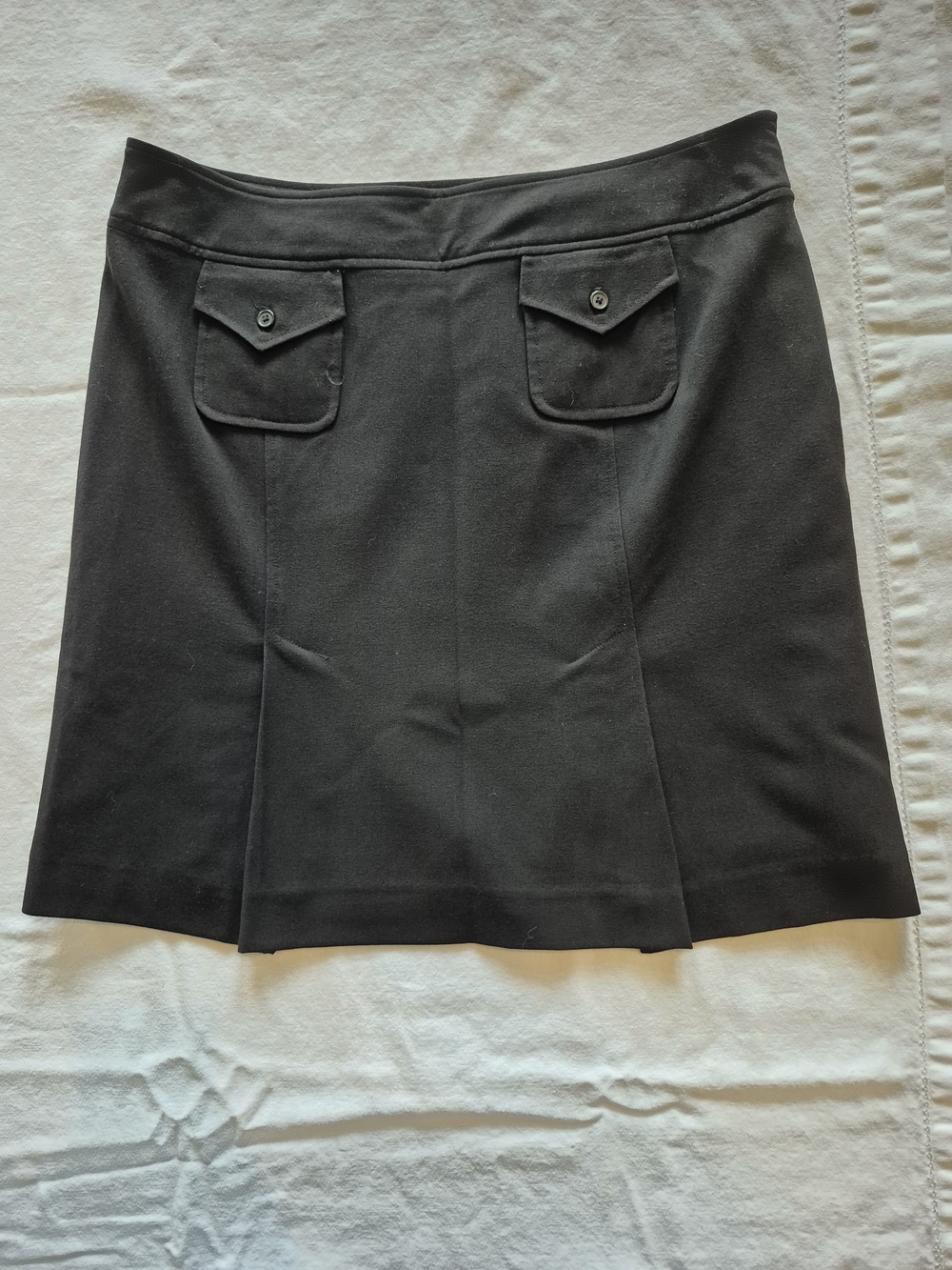Larry Levine Black Mini Skirt with Front Flap Pockets